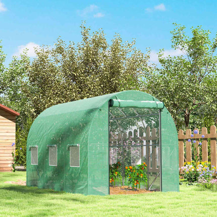 Gewächshaus 3x2x2m UV-beständig, Rolltor, 6 Fenster