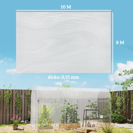 Waterproof UV-protected greenhouse film 8x10m, tear-resistant