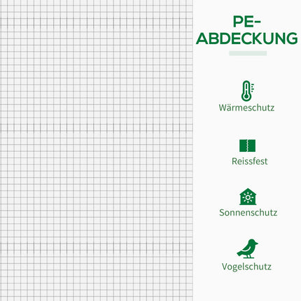 Gewächshausfolie, 200x68x196cm, winddichter Stahl & PE