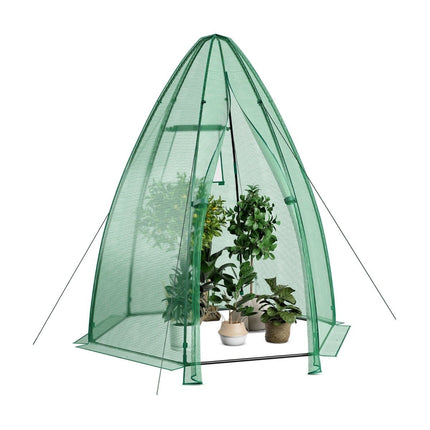 Gewächshaus Gartengewächshaus mit Allwetter-PE-Abdeckung 160 x 160 x 183 cm grün