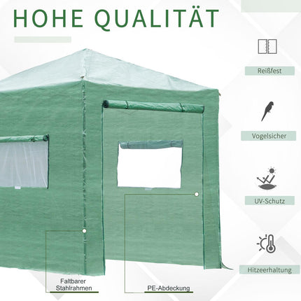 Greenhouse for plants, Roll-Up Door & Window, 238x178x240cm