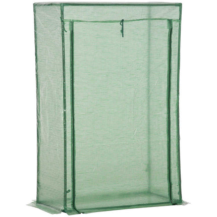 Serre de jardin avec porte enroulable 100x50x150cm en acier et plastique vert pour l'entretien et la culture des plantes