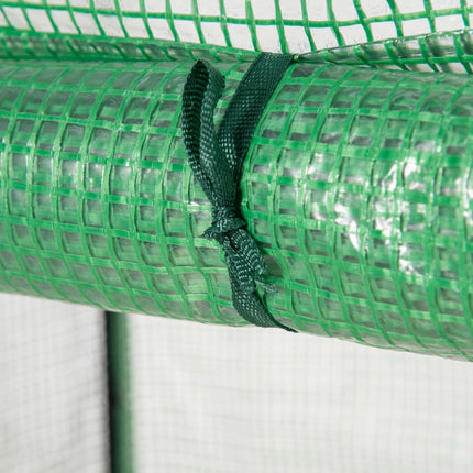 Serre de jardin avec porte enroulable 100x50x150cm en acier et plastique vert pour l'entretien et la culture des plantes
