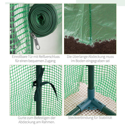 Serre de jardin avec porte enroulable 100x50x150cm en acier et plastique vert pour l'entretien et la culture des plantes