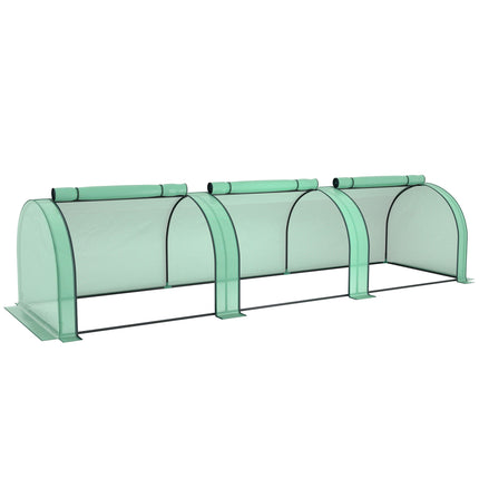 Greenhouse with Roll-Up Zipper Doors, 350 x 100 x 80 cm