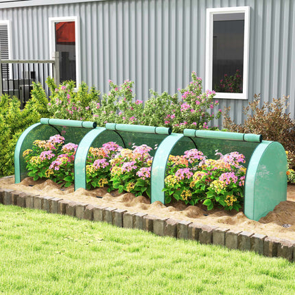 Greenhouse with Roll-Up Zipper Doors, 350 x 100 x 80 cm