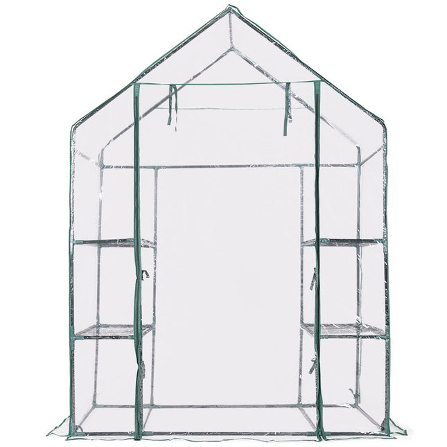 Kas met planken, PVC-afdekking, 143 x 73 x 195 cm