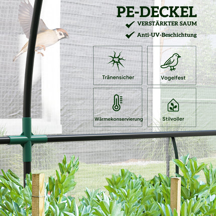 Greenhouse with roller door, UV-protected steel frame, 200x80x157cm