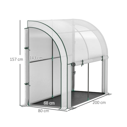 Greenhouse with roller door, UV-protected steel frame, 200x80x157cm