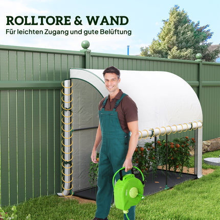 Greenhouse with roller door, UV-protected steel frame, 200x80x157cm