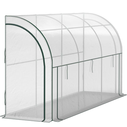 Steel greenhouse with UV protection, 300x80x157cm, White