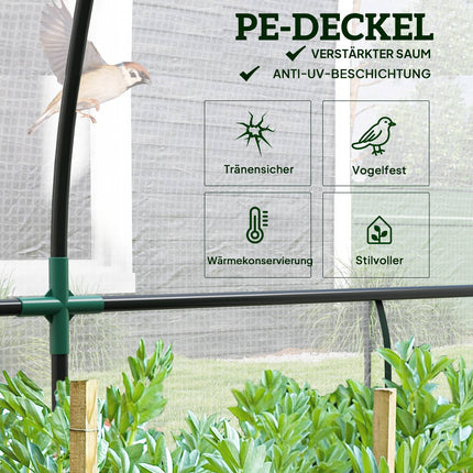 Steel greenhouse with UV protection, 300x80x157cm, White