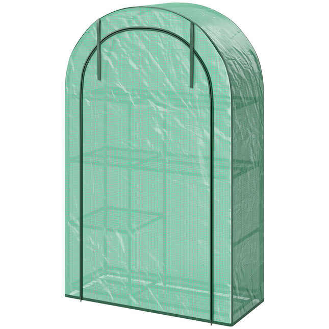 Steel frame greenhouse with shelves - winterproof, 100 x 45 x 160 cm