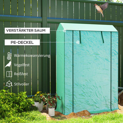 Serre avec étagères, porte roulante, serre à film résistant à l'hiver en acier, serre pour balcon, jardin, serre à tomates avec protection UV 100x40x150cm serre à tomates pour légumes fleurs plantes vertes