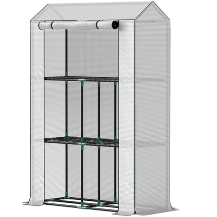 Greenhouse with shelves, UV protection, winterproof film