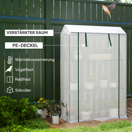 Greenhouse with shelves, UV protection, winterproof film