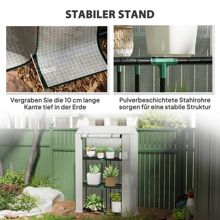 Greenhouse with shelves, UV protection, winterproof film