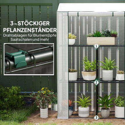 Greenhouse with shelves, UV protection, winterproof film
