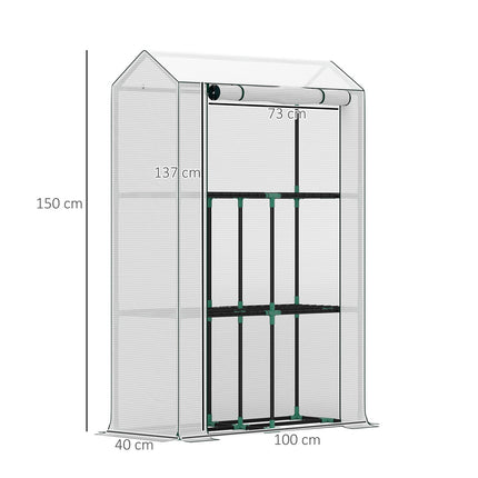 Greenhouse with shelves, UV protection, winterproof film