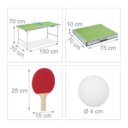 Grüner Tischtennistisch mit Zubehör