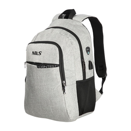 Grauer Rucksack – Großes Fassungsvermögen, strapazierfähiges Material