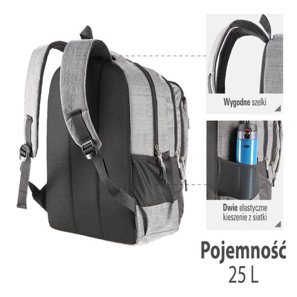 Grey Daypack, Compact and Lightweight Backpack