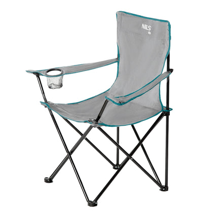 Grey Folding Camping Chair, Lightweight, Portable