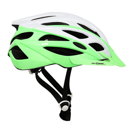 Cyklistická helma šedo-zelená, velikost S (50-58cm)