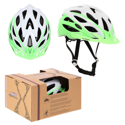 Cyklistická helma šedo-zelená, velikost S (50-58cm)