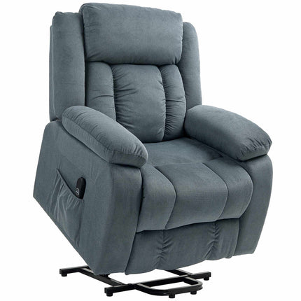 Grey Recliner Chair with Remote, Velvet Upholstery