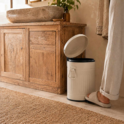 Grey Retro Pedal Bin, 20L, Soft-Close, Kitchen/Office