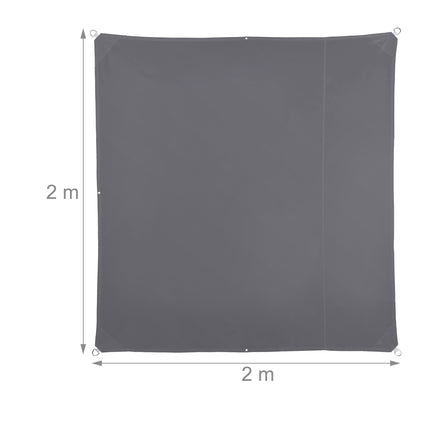 Graues quadratisches Sonnensegel, UV-Schutz, wasserabweisend