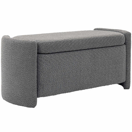 Grey Upholstered Storage Bench – 105 x 44 x 45.5 cm
