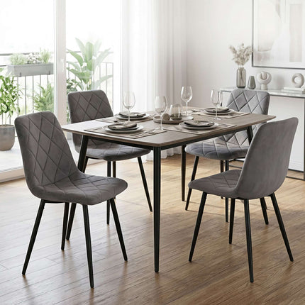 Grey Velvet Dining Chairs, Set of 2 – Modern Upholstered Seats