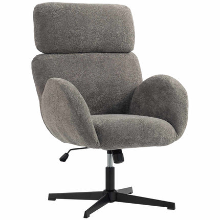 Grey Velvet Fabric Office Chair with Adjustable Height