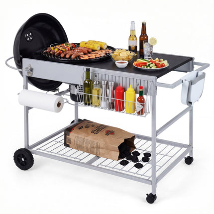Grillwagen-Tisch für 45–56 cm Kugelgrills, mit Rollen