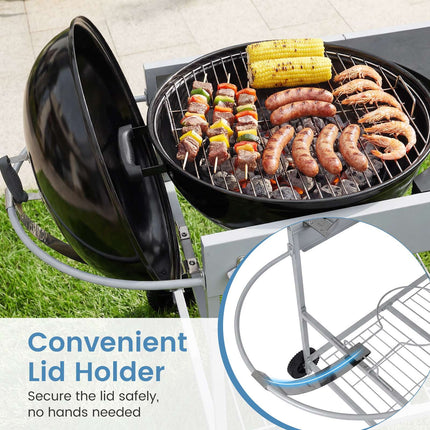 Grillwagen-Tisch für 45–56 cm Kugelgrills, mit Rollen