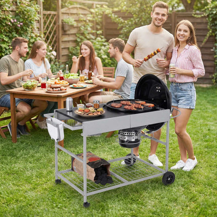 Grillwagen-Tisch für 45–56 cm Kugelgrills, mit Rollen