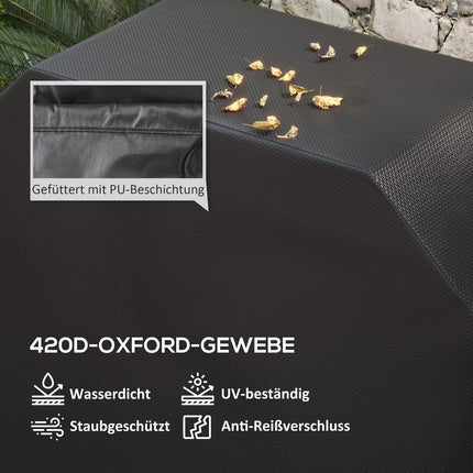 Weatherproof grill cover, Velcro, Oxford, black, 124x61x91 cm