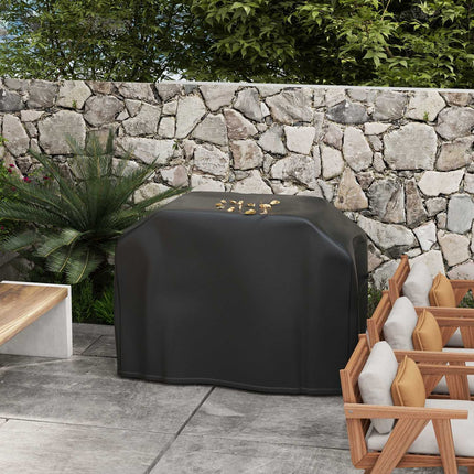 Weatherproof grill cover, Velcro, Oxford, black, 124x61x91 cm