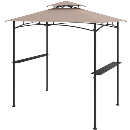 Grillpavillon 8 x 5 Fuß, Metallrahmen, 2 Ablagen, 6 Haken