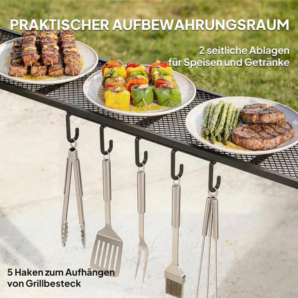 Grillpavillon 245x152 cm, feuerfestes Dach, Stahlrahmen
