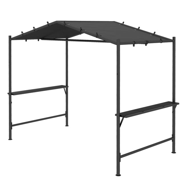 Wetterfester Grillpavillon 3x1,5M mit Ablagen, Stahl
