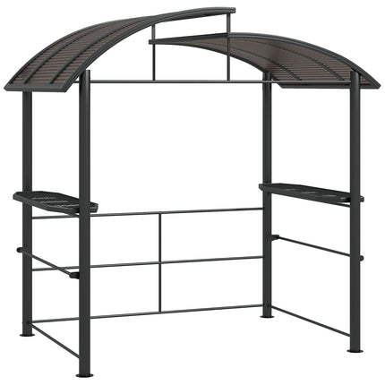 BBQ-Pavillon mit UV-Schutz & 2 Ablagen, dunkelgrau