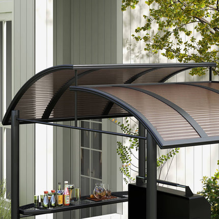 BBQ-Pavillon mit UV-Schutz & 2 Ablagen, dunkelgrau