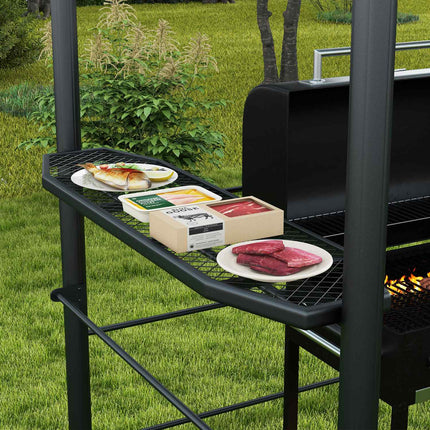 BBQ-Pavillon mit UV-Schutz & 2 Ablagen, dunkelgrau