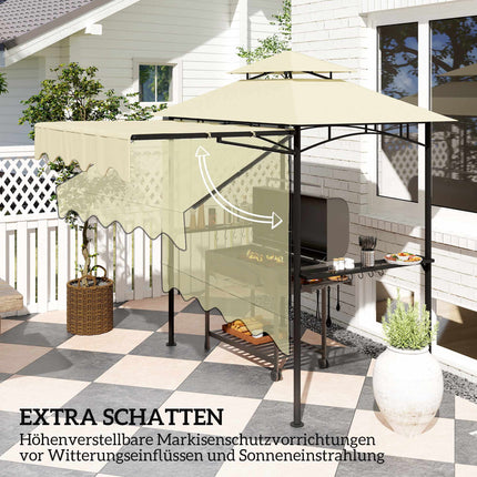 Grillpavillon mit verstellbarer Markise und Ablagen