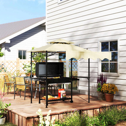 Grillpavillon mit verstellbarer Markise und Ablagen