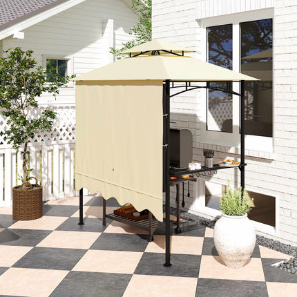 Grillpavillon mit verstellbarer Markise und Ablagen