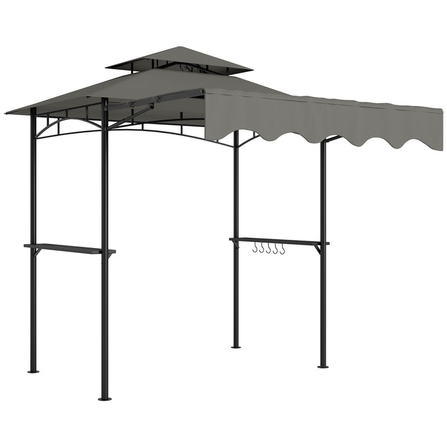 Grillpavillon mit verstellbarem Dach und Ablagen